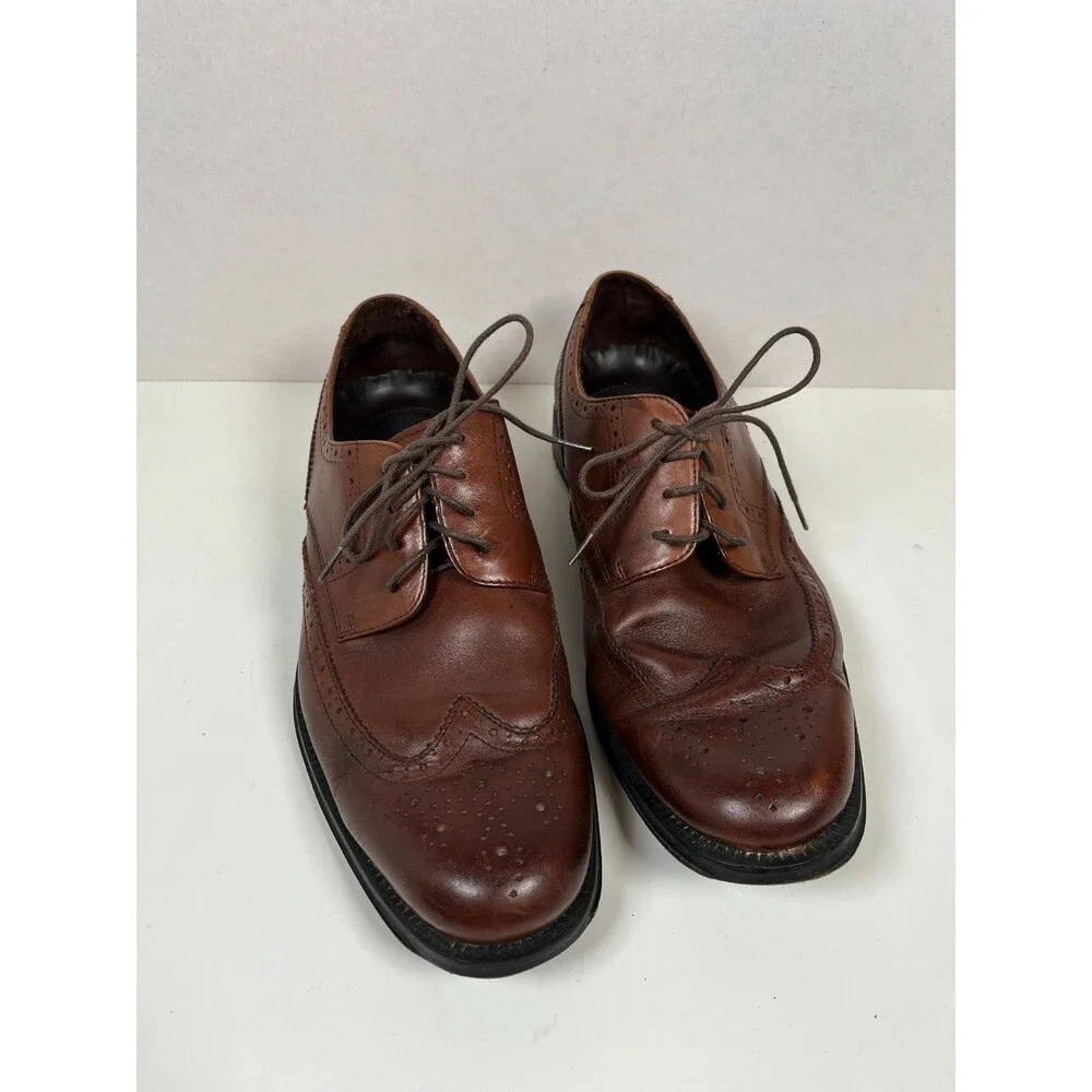 Banana Republic Brown Leather Dress Shoes Men's Size 9.5 Wingtips Oxfords